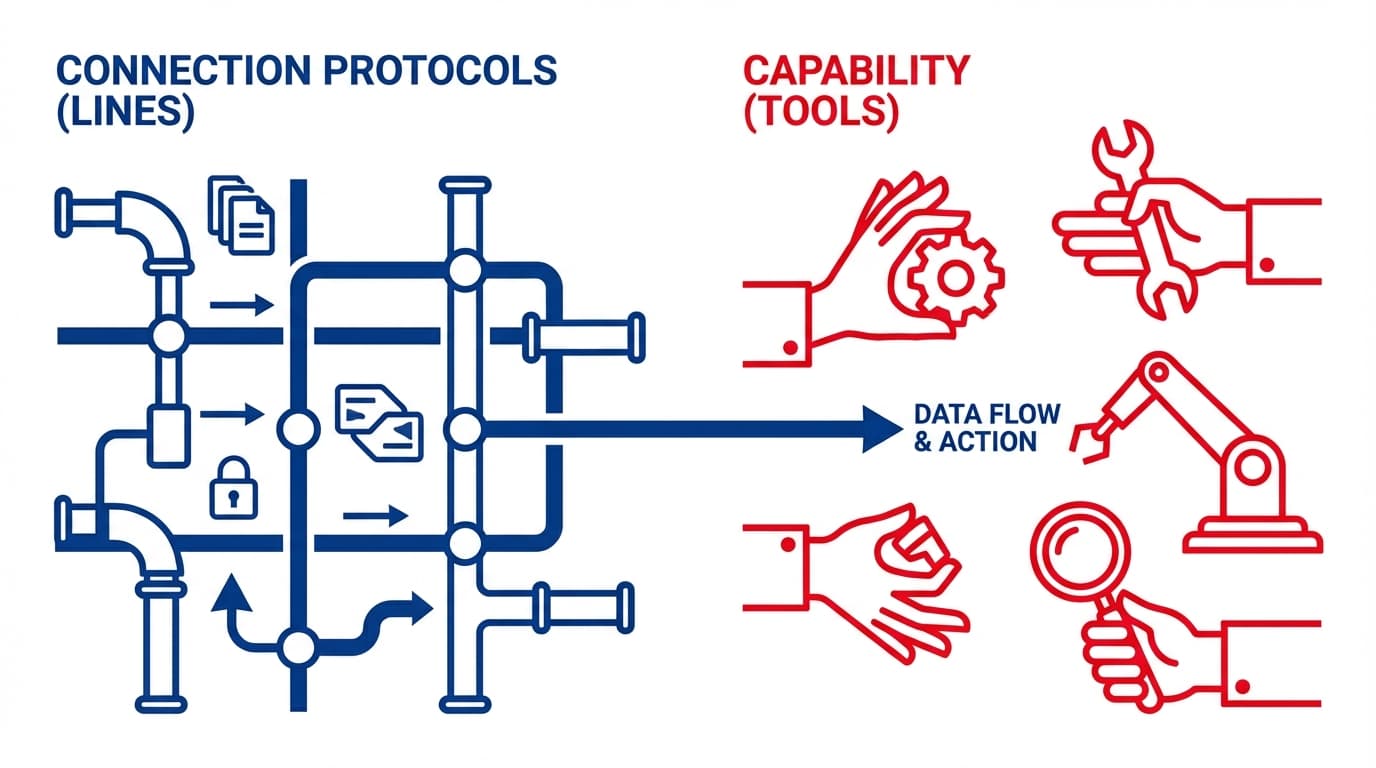 MCP vs Skills Conceptual Diagram